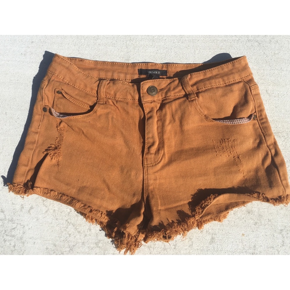 Gold colored cutoffs